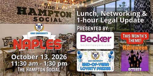 CAM U NAPLES Free Lunch and Legal Update at The Hampton Social