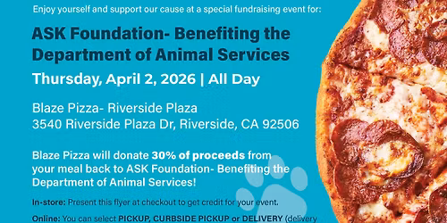Blaze Pizza Fundraiser in Partnership with ASK Foundation
