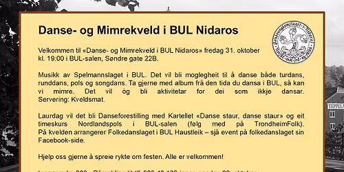 Danse- og Mimrekveld i BUL Nidaros