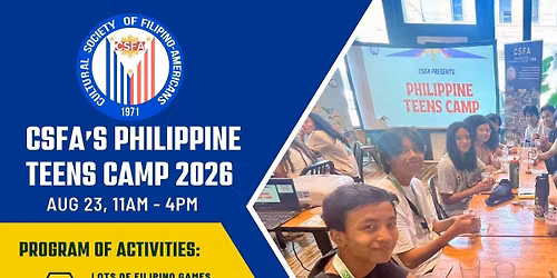 CSFA\u2019s Philippine Teens Camp \ud83c\uddf5\ud83c\udded