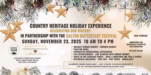 Country Heritage Holiday Experience (in partnership with the Halton Buttertart Festival)