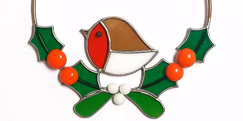 Christmas Small Copper Foiled Glass Wreath: 2hrs Evening Workshop