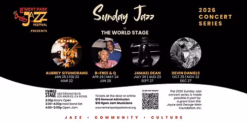 Leimert Park Jazz Festival presents Sunday Jazz at The World Stage