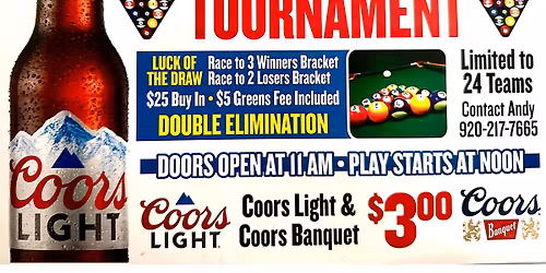 Luck of the Draw 8 Ball BCA Pool Tournament \ud83c\udfb1\ud83c\udf40