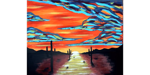 Cacti At Dusk - Paint and Sip in Phoenix | Classpop!\u2122
