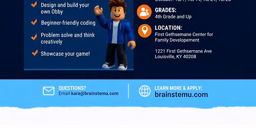 Roblox Game Development after school program