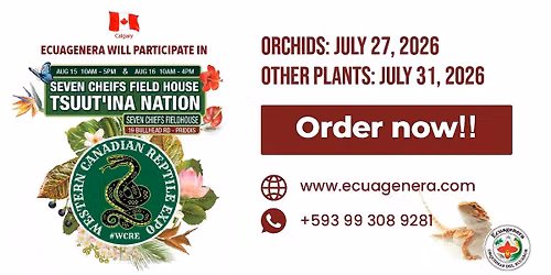 Ecuagenera will participate in Western Canadian Reptile Expo & Plant Expo - WCRE 202 