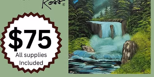Blue Ridge Falls - wet on wet technique taught by Bob Ross Certified Instructor (CRI)