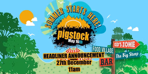 HEADLINER ANNOUNCEMENT 27th December @11am