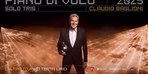 Claudio Baglioni 26-27-28 Novembre 2025 Teatro Rendano Cosenza