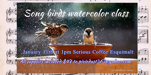 Sing a Song birds watercolor class