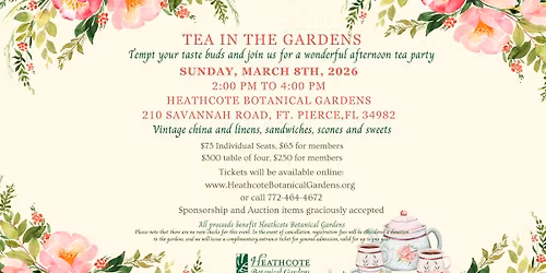 Heathcote's Tea in the Gardens