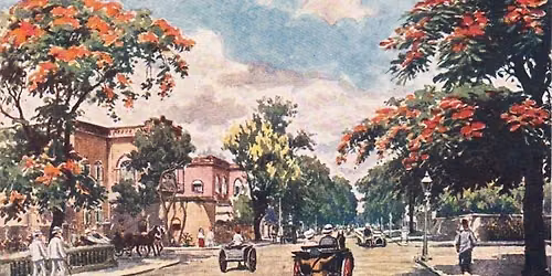 Walking down Theatre Road - with breakfast at The Astor