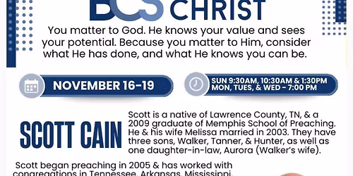 BCS church of Christ Fall Gospel Meeting 2025