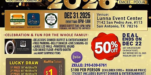San Antonio\u2019s Biggest Bollywood New Year\u2019s Eve Party 2026