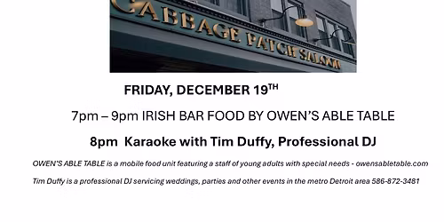 Owen\u2019s Able Table at the Cabbage Patch Saloon