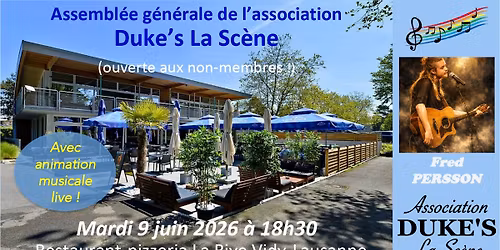Assembl\u00e9e g\u00e9n\u00e9rale de l'Association Duke's La Sc\u00e8ne avec musique live 