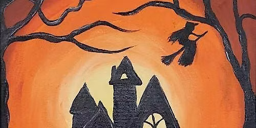 Paint our Spooky Lane at our fun paint and sip painting event.