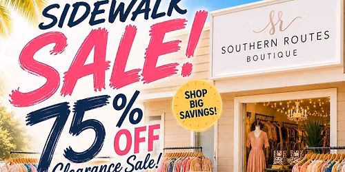 \ud83d\udecd\ufe0f\u272875% Off Sidewalk Clearance Sale + Tax Free Weekend!\ud83d\udecd\ufe0f\u2728