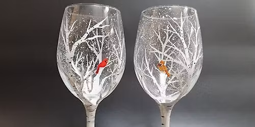 Winter Wine Glass Painting Age 14+
