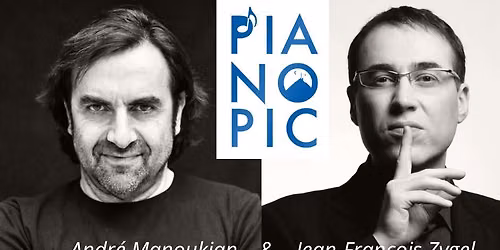 Halle aux Grains .Andr\u00e9 Manoukian & Jean-Fran\u00e7ois Zygel  pianos:  \u00ab  Entre Duel et Duo \u00bb