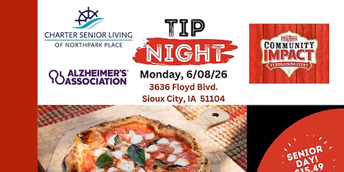 Pizza Ranch Tip Night - Alzheimer's Association Fundraiser