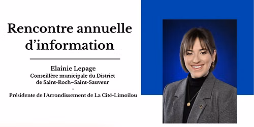 Rencontre annuelle d'information avec votre conseill\u00e8re municipale de Saint-Roch \u2013 Saint-Sauveur