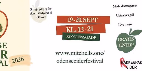 Odense Cider Festival 2026 - Kongensgade. 18 & 19 September