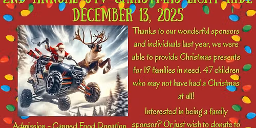 2nd Annual UTV Christmas Light Ride