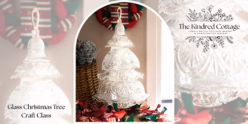 Glass Christmas Tree with The Kindred Cottage