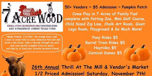 26th Annual Thrill at the Mill & Vendor's Market