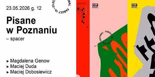 PISANE W POZNANIU. Magdalena Genow, Maciej Duda, Maciej Dobosiewicz