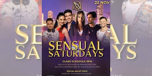Sensual Saturdays! FREE Bachata Class (w Cover), Social Dance and more!