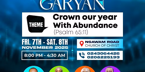 Churches of Christ, Greater Accra Regional Youth All Night (GARYAN 2026)