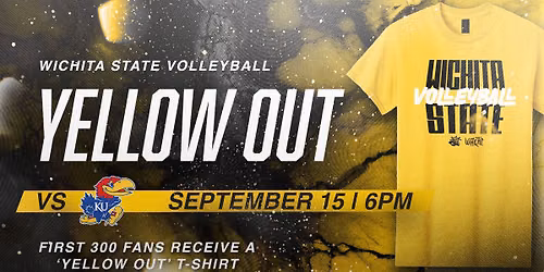 Shocker Volleyball vs Kansas | Yellow Out + T-Shirt Giveaway (First 300 Fans)
