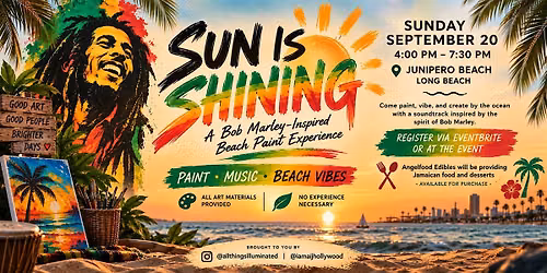 Sun is Shining: A Bob Marley-Inspired Beach Paint Experience