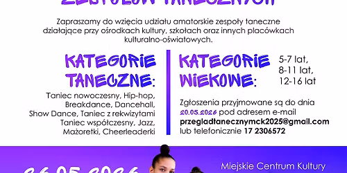 II POWIATOWY PRZEGL\u0104D DZIECI\u0118CYCH I M\u0141ODZIE\u017bOWYCH ZESPO\u0141\u00d3W TANECZNYCH