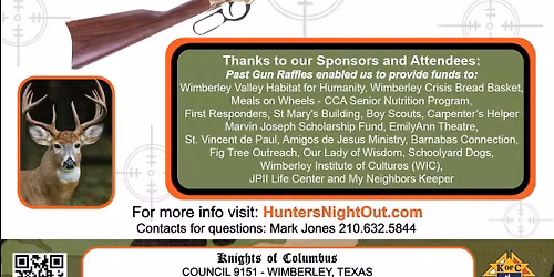 HUNTERS NIGHT OUT ~ 23RD ANNUAL