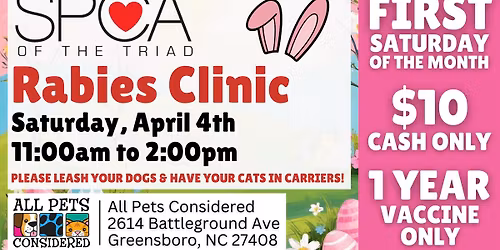 SPCA Rabies Clinic at APC (Battleground)