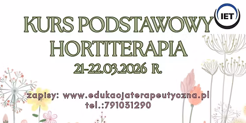HORTITERAPIA \u2013 KURS PODSTAWOWY