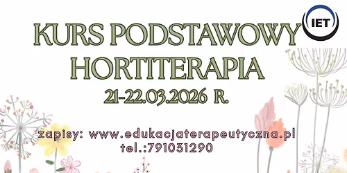 HORTITERAPIA \u2013 KURS PODSTAWOWY