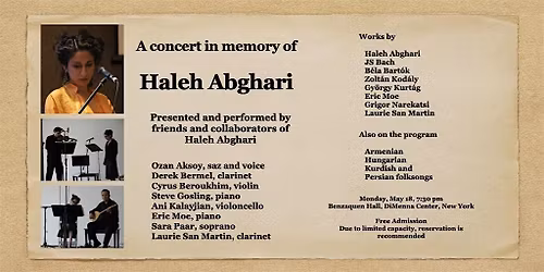 A concert in memory of Haleh Abghari