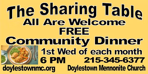 "The Sharing Table" Free Community Dinner