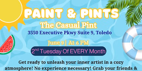 Paint & Pints @ The Casual Pint- 2nd Tuesday of Every Month!