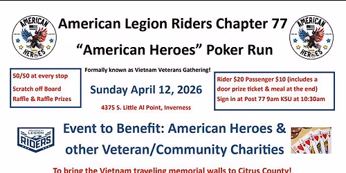 American Heroes Poker Run | Post 77 | Inverness, Florida
