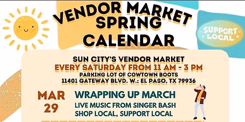 Every Saturday Vendor Market- Pet Friendly Event