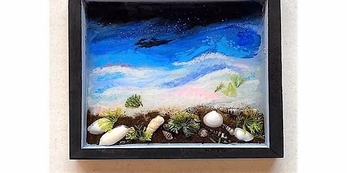 Epoxy Resin Seascape on Wooden Board Art Class