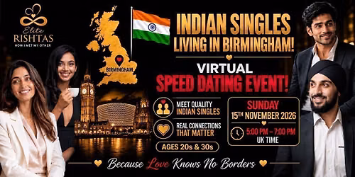 Online Speed Dating | For Indian Singles in Birmingham, UK (Ages 20s &amp; 30s)