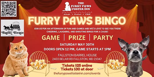 Furry Paws Bingo May 2026