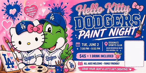\u26be Hello Kitty Dodgers Paint Night